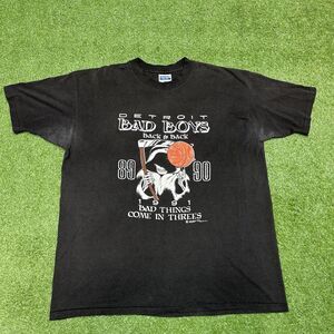 Vintage 80s Detroit Pistons Bad Boys Grim Reaper Rare T Shirt XXL Black 1989